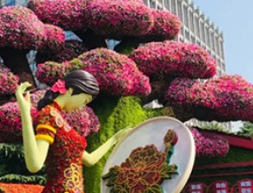 喜迎國慶，立體花壇扮靚城市，祝福祖國繁榮昌盛！
